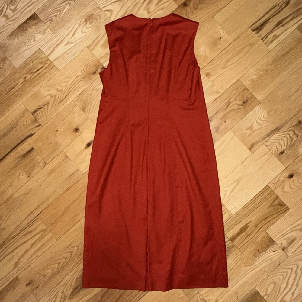 Calvin Klein Womens Burnt Orange Midi Dress Formal Size 14 - Picture 7 of 10